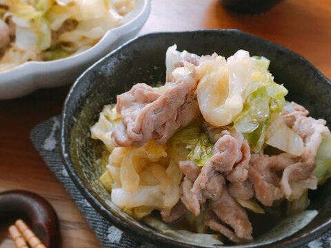 包丁不要♡キャベツと豚肉のバターポン酢